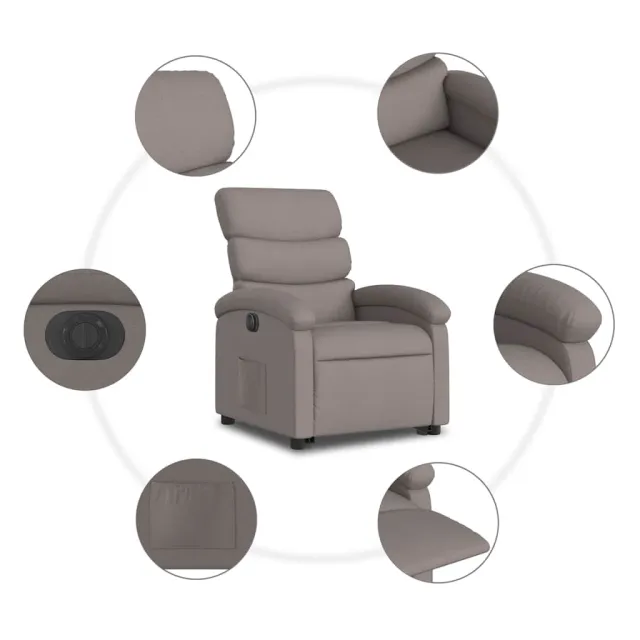 Fauteuil inclinable électrique taupe tissu