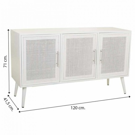 Sideboard Alexandra House Living White Silver Bamboo MDF Wood 41 x 71 2