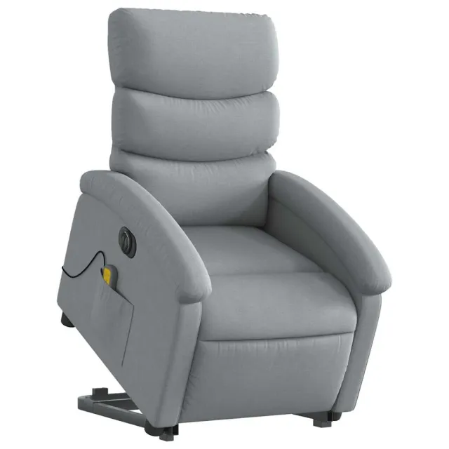 Fauteuil inclinable de massage électrique Gris clair Tissu