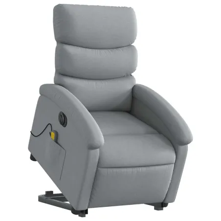Fauteuil inclinable de massage électrique Gris clair Tissu