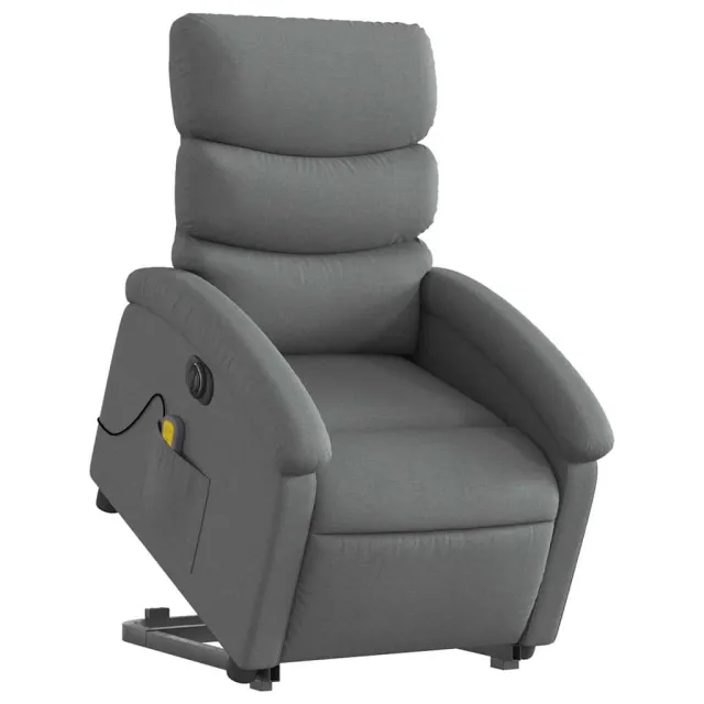 Fauteuil inclinable de massage électrique Gris foncé Tissu