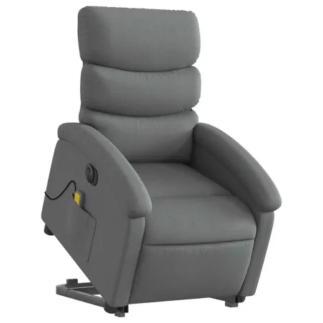 Fauteuil inclinable de massage électrique Gris foncé Tissu