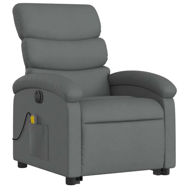 Fauteuil inclinable de massage électrique Gris foncé Tissu