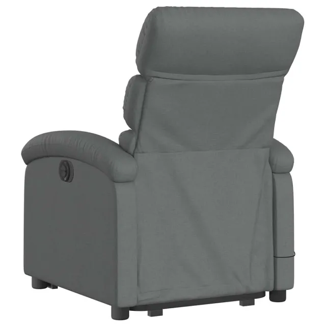 Fauteuil inclinable de massage électrique Gris foncé Tissu