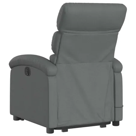 Fauteuil inclinable de massage électrique Gris foncé Tissu