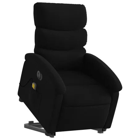Fauteuil inclinable de massage électrique Noir Tissu