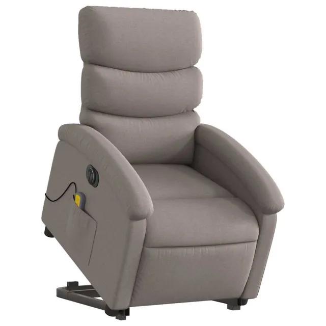 Fauteuil inclinable de massage électrique Taupe Tissu