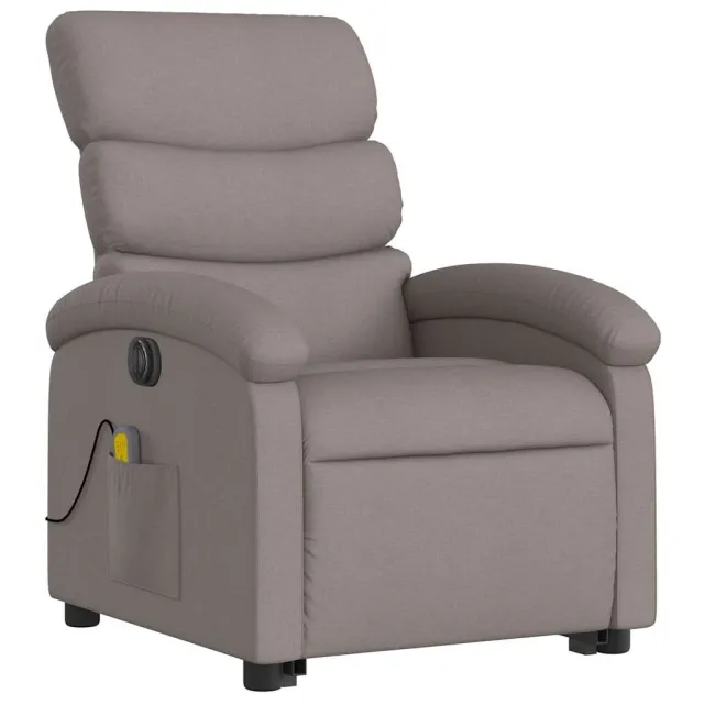 Fauteuil inclinable de massage électrique Taupe Tissu