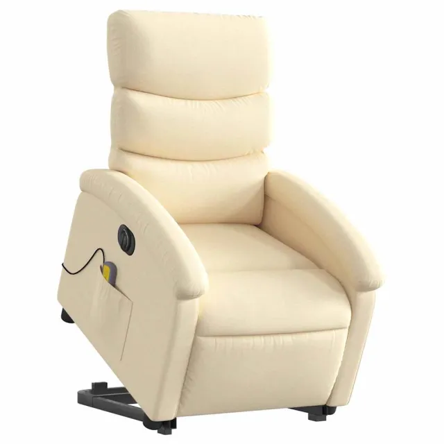 Fauteuil inclinable de massage électrique Crème Tissu