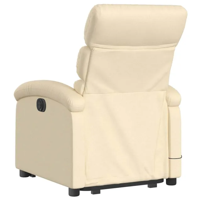 Fauteuil inclinable de massage électrique Crème Tissu