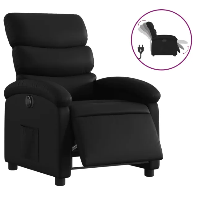 Fauteuil inclinable électrique Noir Similicuir