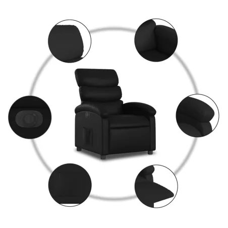 Fauteuil inclinable électrique Noir Similicuir
