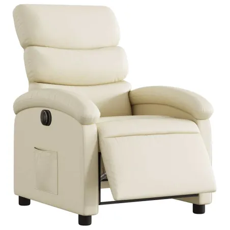 Fauteuil inclinable électrique Crème Similicuir