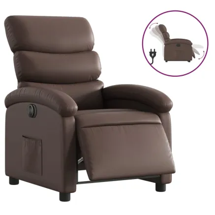 Fauteuil inclinable électrique Marron Similicuir 2