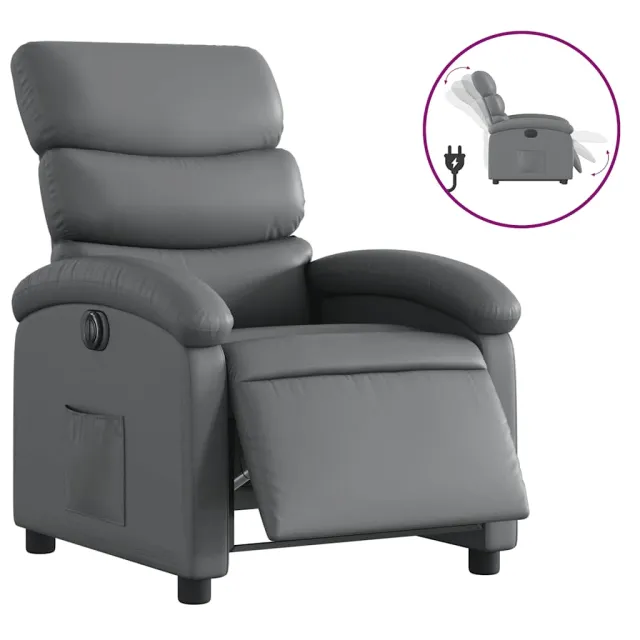Fauteuil inclinable électrique Gris Similicuir