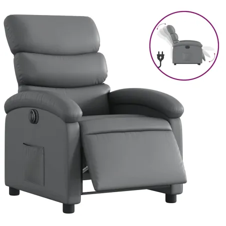 Fauteuil inclinable électrique Gris Similicuir