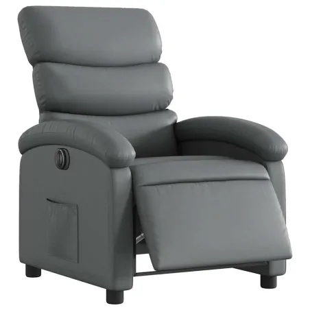 Fauteuil inclinable électrique Gris Similicuir