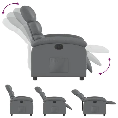 Fauteuil inclinable électrique Gris Similicuir