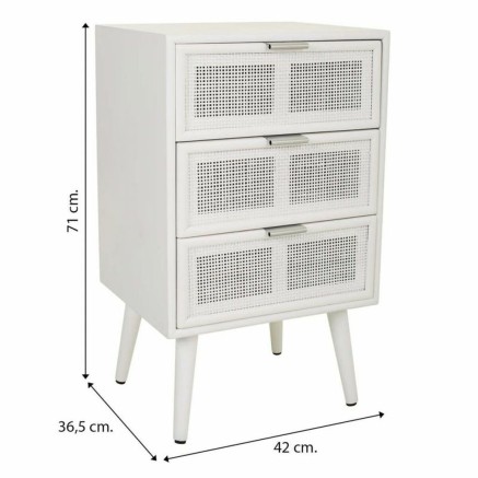 Table de Nuit Alexandra House Living Blanc 36 x 71 x 42 cm 2