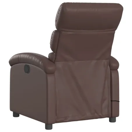 Fauteuil de massage inclinable électrique marron similicuir