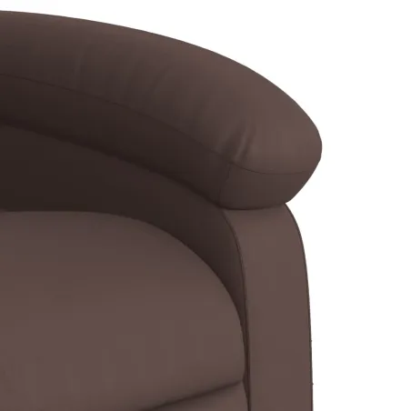 Fauteuil de massage inclinable électrique marron similicuir