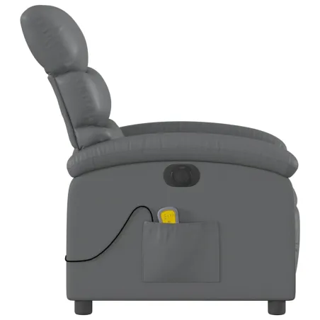 Fauteuil de massage inclinable électrique gris similicuir