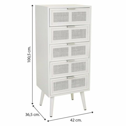 Caisson à Tiroirs Alexandra House Living Blanc Bambou Bois MDF 36 x 1 2