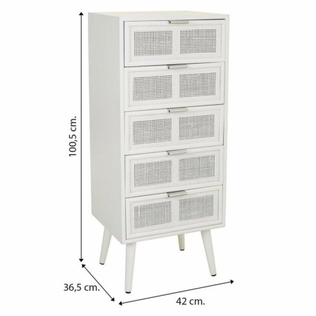 Cajonera Alexandra House Living Blanco Bambú Madera MDF 36 x 100 x 42