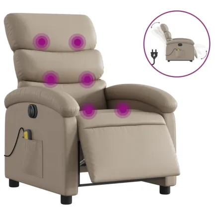 Fauteuil de massage inclinable électrique cappuccino similicuir 2