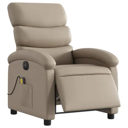 Fauteuil de massage inclinable électrique cappuccino similicuir