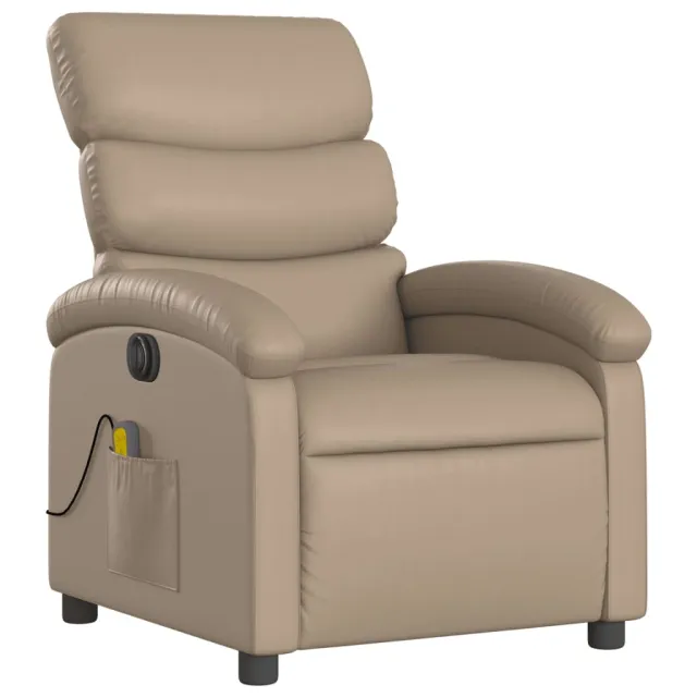 Fauteuil de massage inclinable électrique cappuccino similicuir