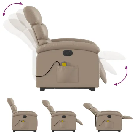 Fauteuil de massage inclinable électrique cappuccino similicuir