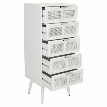 Cassettiera Alexandra House Living Bianco Bambù Legno MDF 36 x 100 x