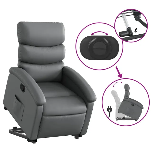 Fauteuil inclinable Gris Similicuir