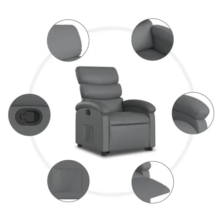 Fauteuil inclinable Gris Similicuir