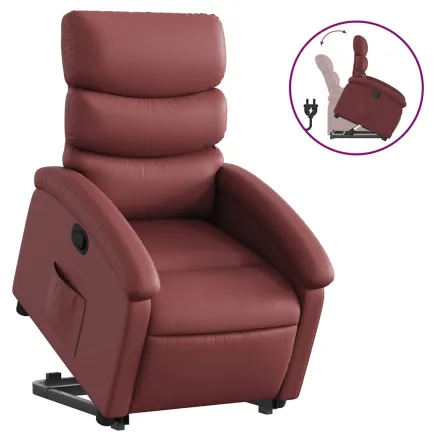 Fauteuil inclinable Rouge bordeaux Similicuir 2