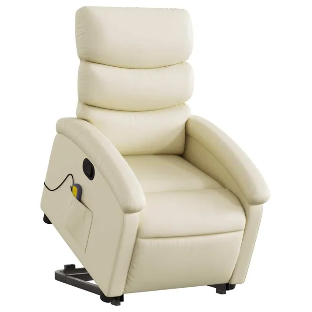 Fauteuil inclinable de massage Crème Similicuir