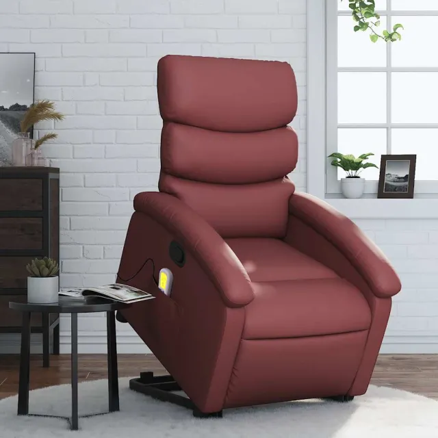 Fauteuil inclinable de massage Rouge bordeaux Similicuir