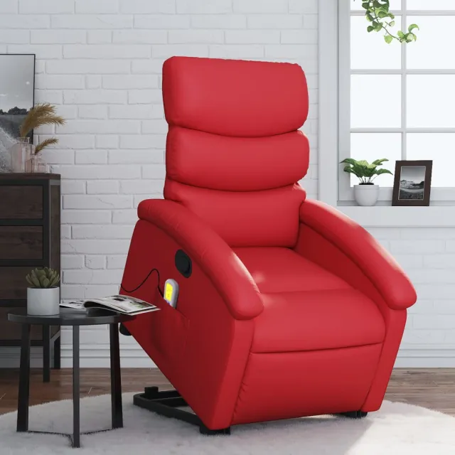 Fauteuil inclinable de massage Rouge Similicuir