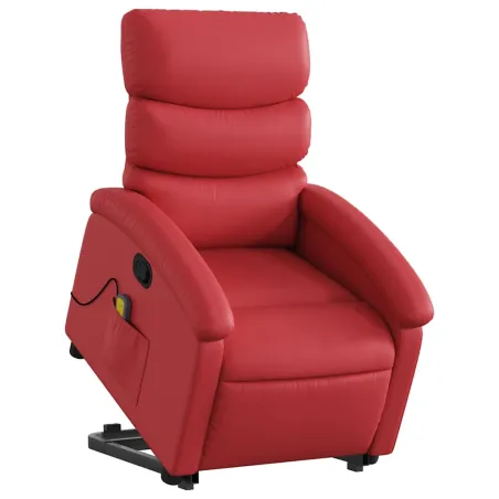 Fauteuil inclinable de massage Rouge Similicuir