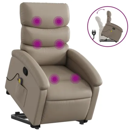 Fauteuil inclinable de massage Cappuccino Similicuir 2
