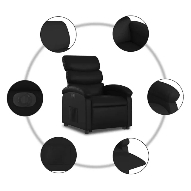 Fauteuil inclinable électrique noir similicuir