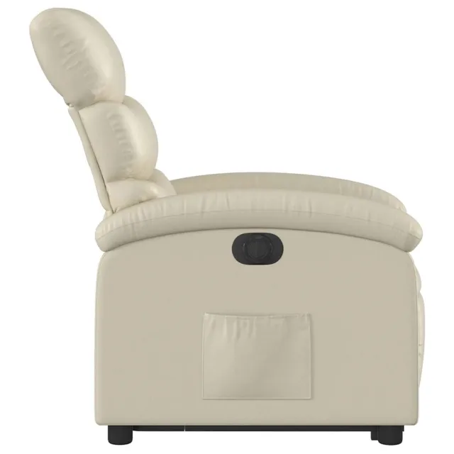 Fauteuil inclinable électrique crème similicuir
