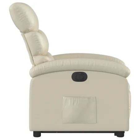 Fauteuil inclinable électrique crème similicuir