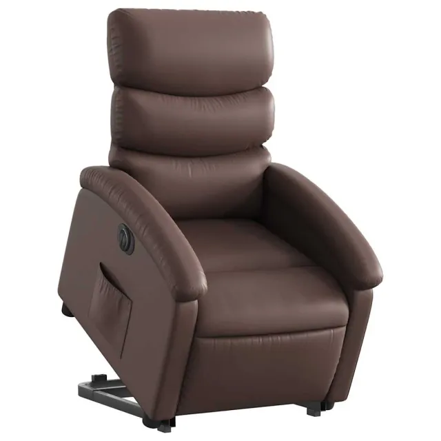 Fauteuil inclinable électrique marron similicuir