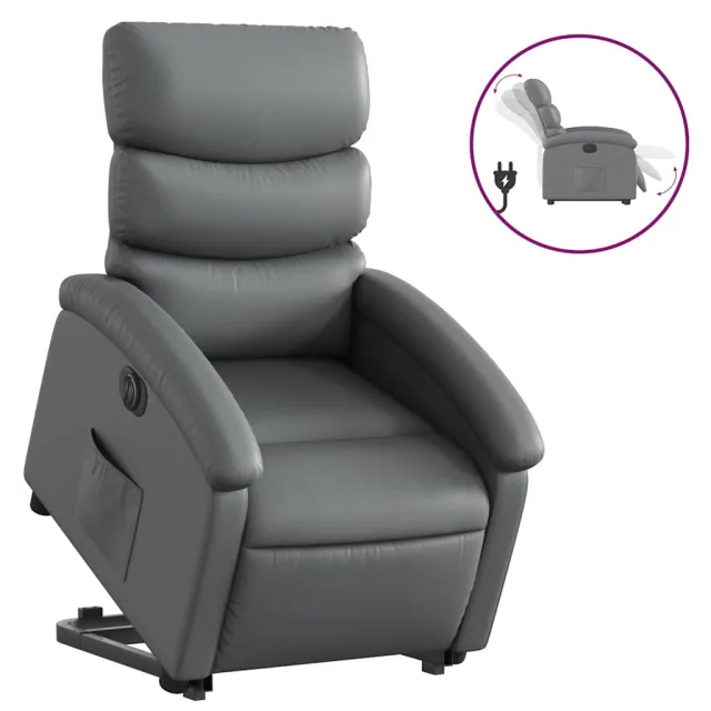 Fauteuil inclinable électrique gris similicuir