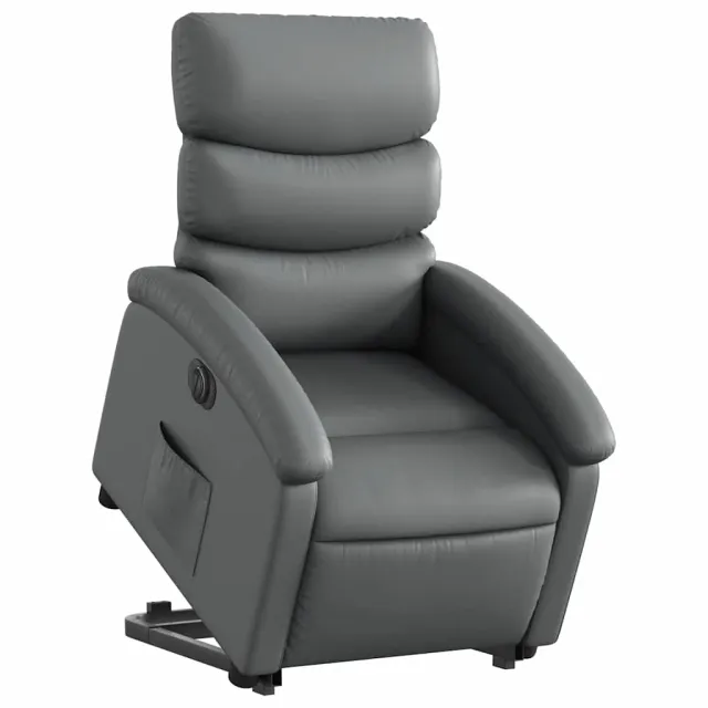 Fauteuil inclinable électrique gris similicuir