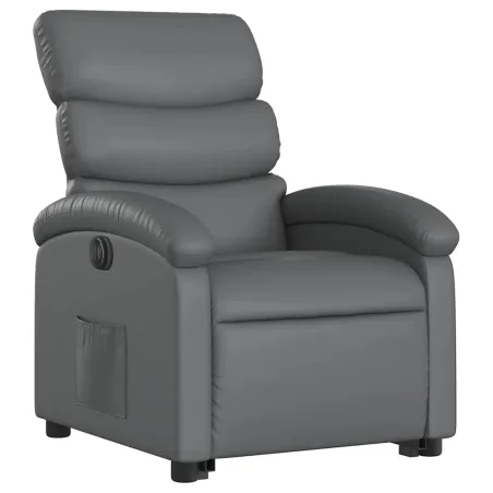 Fauteuil inclinable électrique gris similicuir