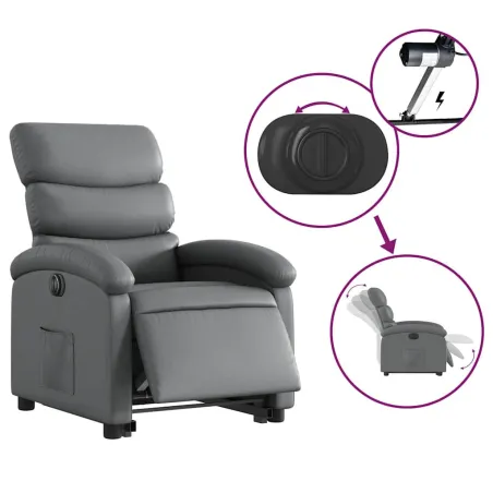Fauteuil inclinable électrique gris similicuir