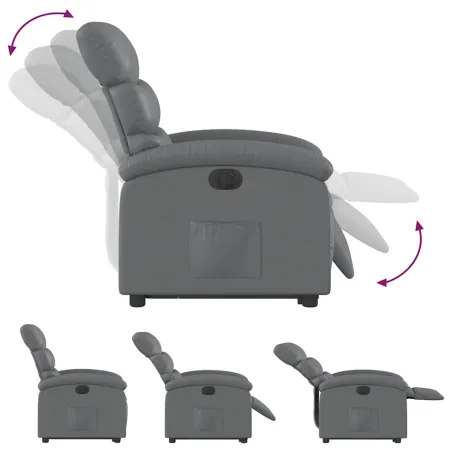 Fauteuil inclinable électrique gris similicuir